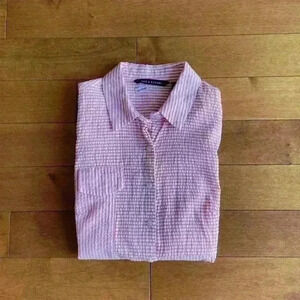 Zac & Rachel |  Pink and white gingham sleeveless top size small